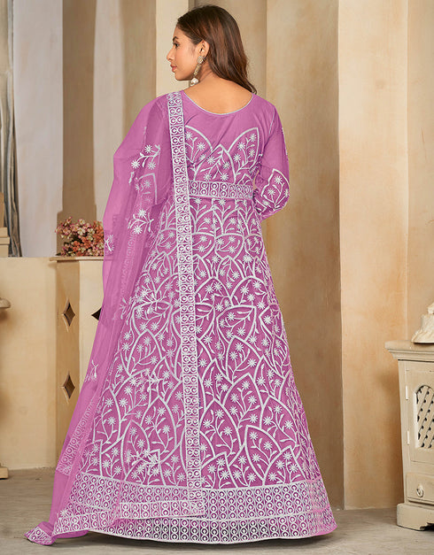 classy light purple net heavy designer wedding wear salwar suit with light purple santoon 13688-acy4258 Close-up View